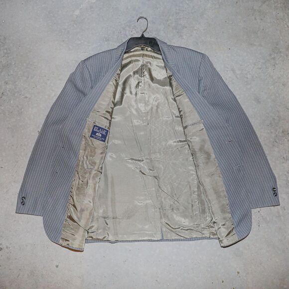 Blair Pinstripe Suit 2 Piece Suit Set Mens Tailored Blazer & Trouser 49R 42W - Picture 4 of 8